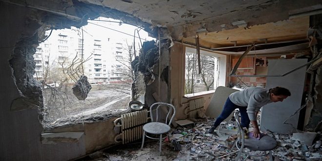 لقطة من الدمار الذي تسبب به الإجتياح الروسي لأوكرانيا